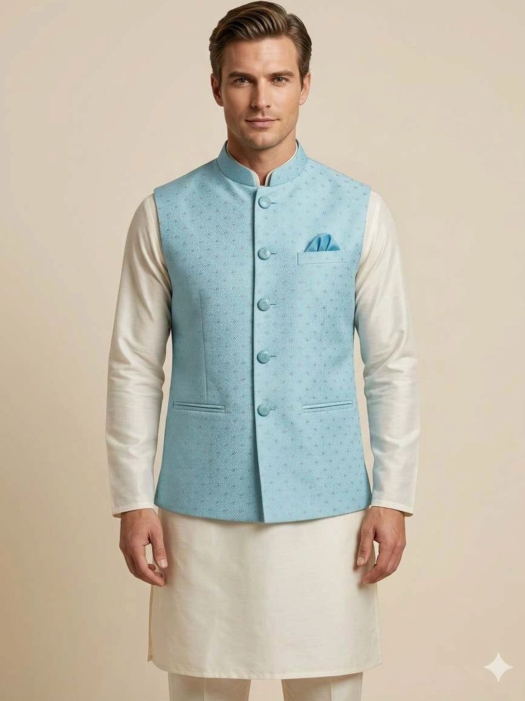 Safa Marwa Woven Design Nehru Jackets