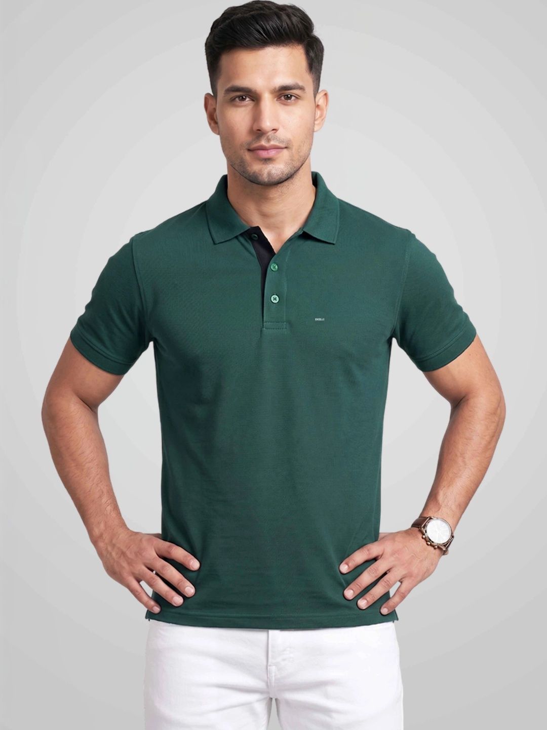 EXCELLO Men Polo Collar T-shirt