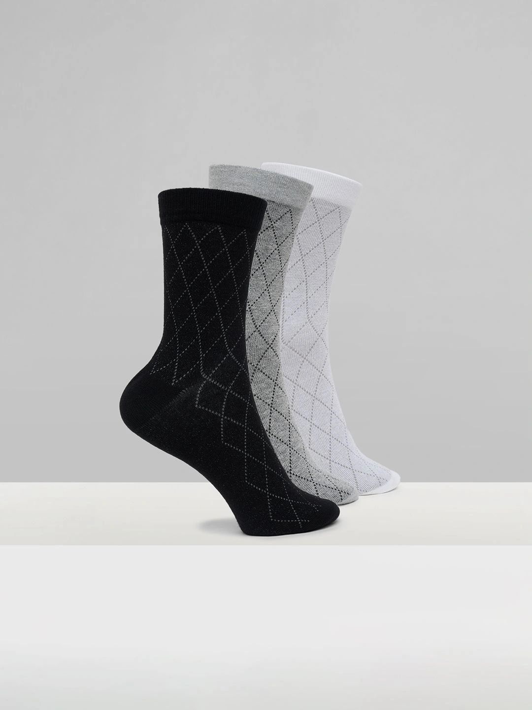 Urban Ranger by pantaloons Men Pack of 3 Cotton Blend Assorted Patterned Calf Length Socks