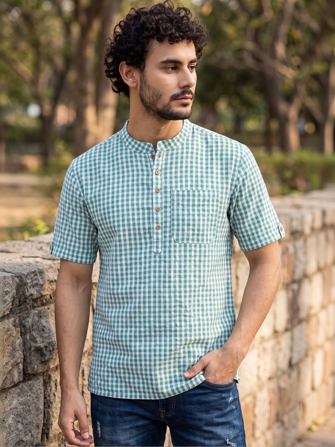 Cot'N Soft Men Checked Kurta