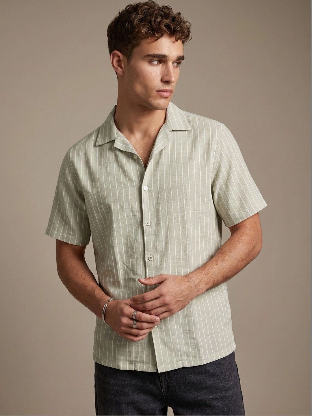 Mast & Harbour Men Classic Striped Casual Shirt