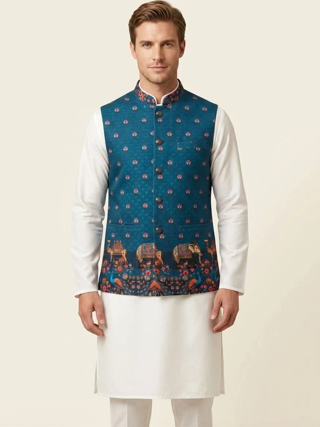 Safa Marwa Printed Nehru Jackets