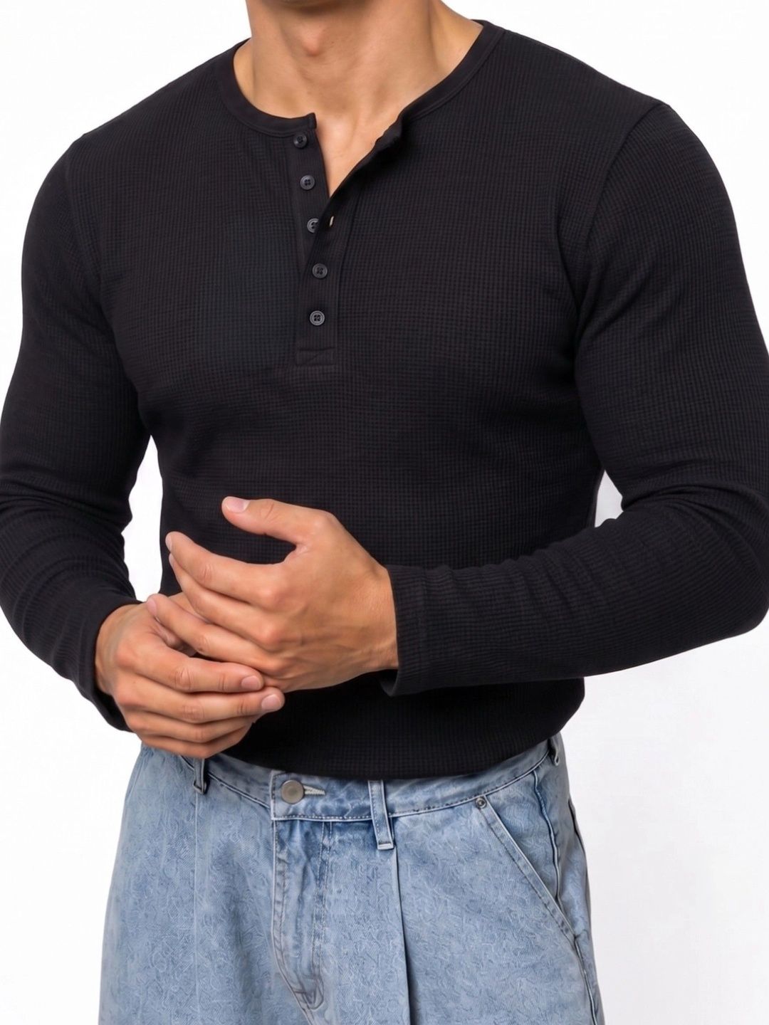 Azizan Men Henley Neck T-shirt