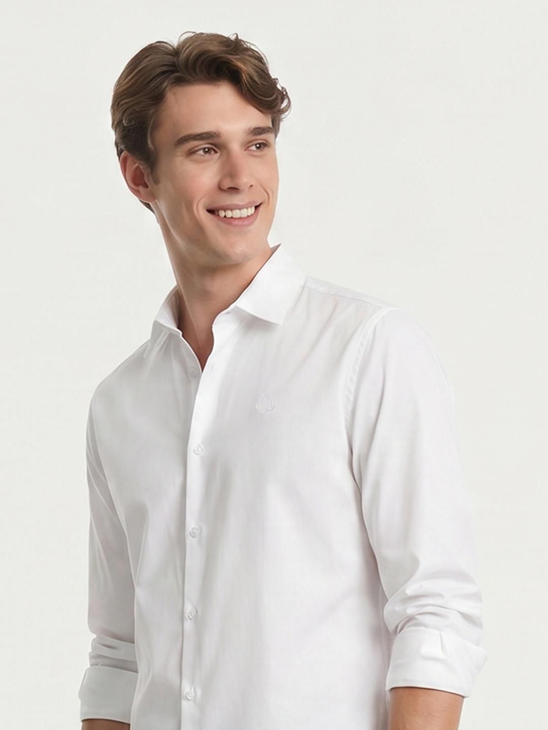 Mast & Harbour Easy Drape Off White Shirt