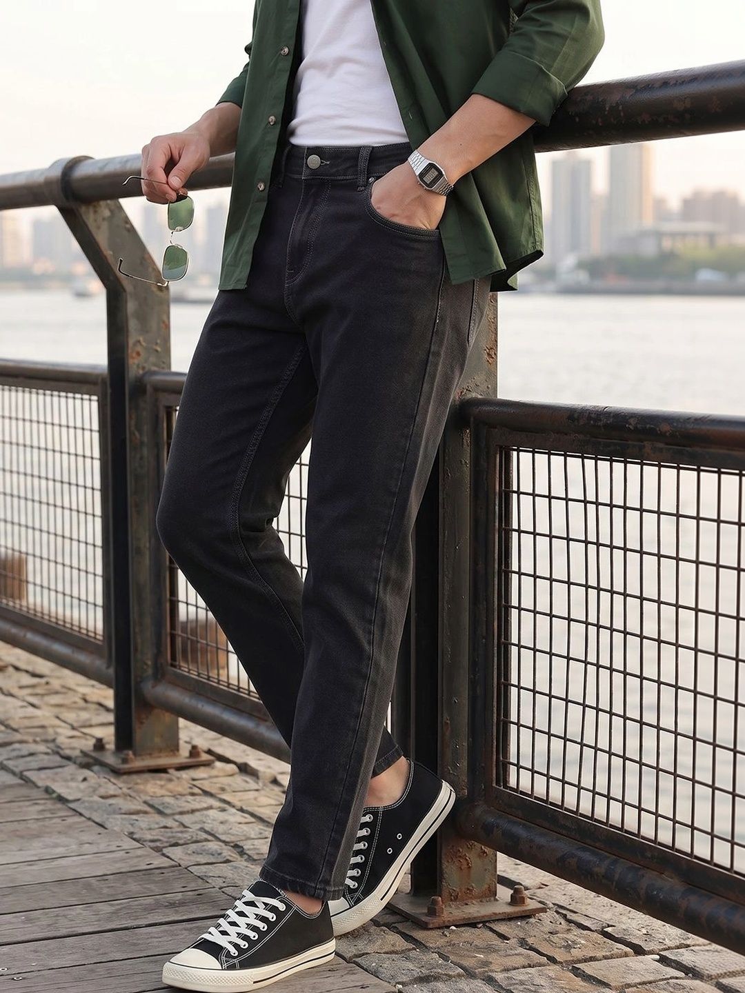 Thomas Scott Men Smart Slim Fit Mid-Rise Stretchable Jeans