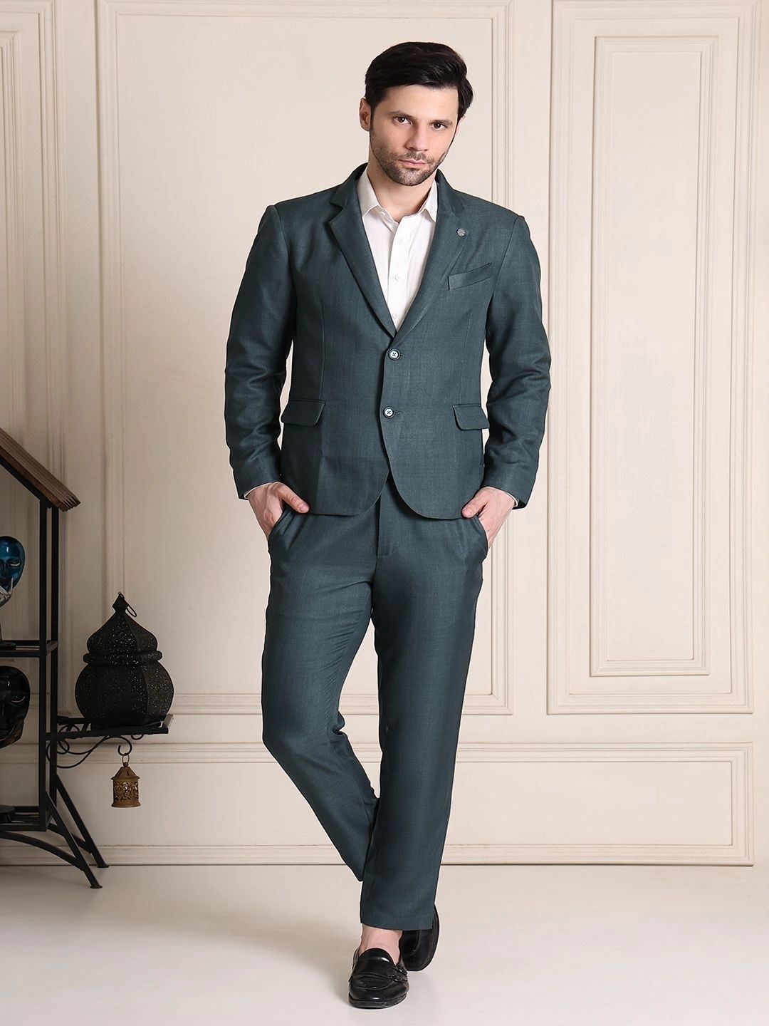 Buy Neumen Men Printed Single-Breasted Five-Piece Suit - Suits for