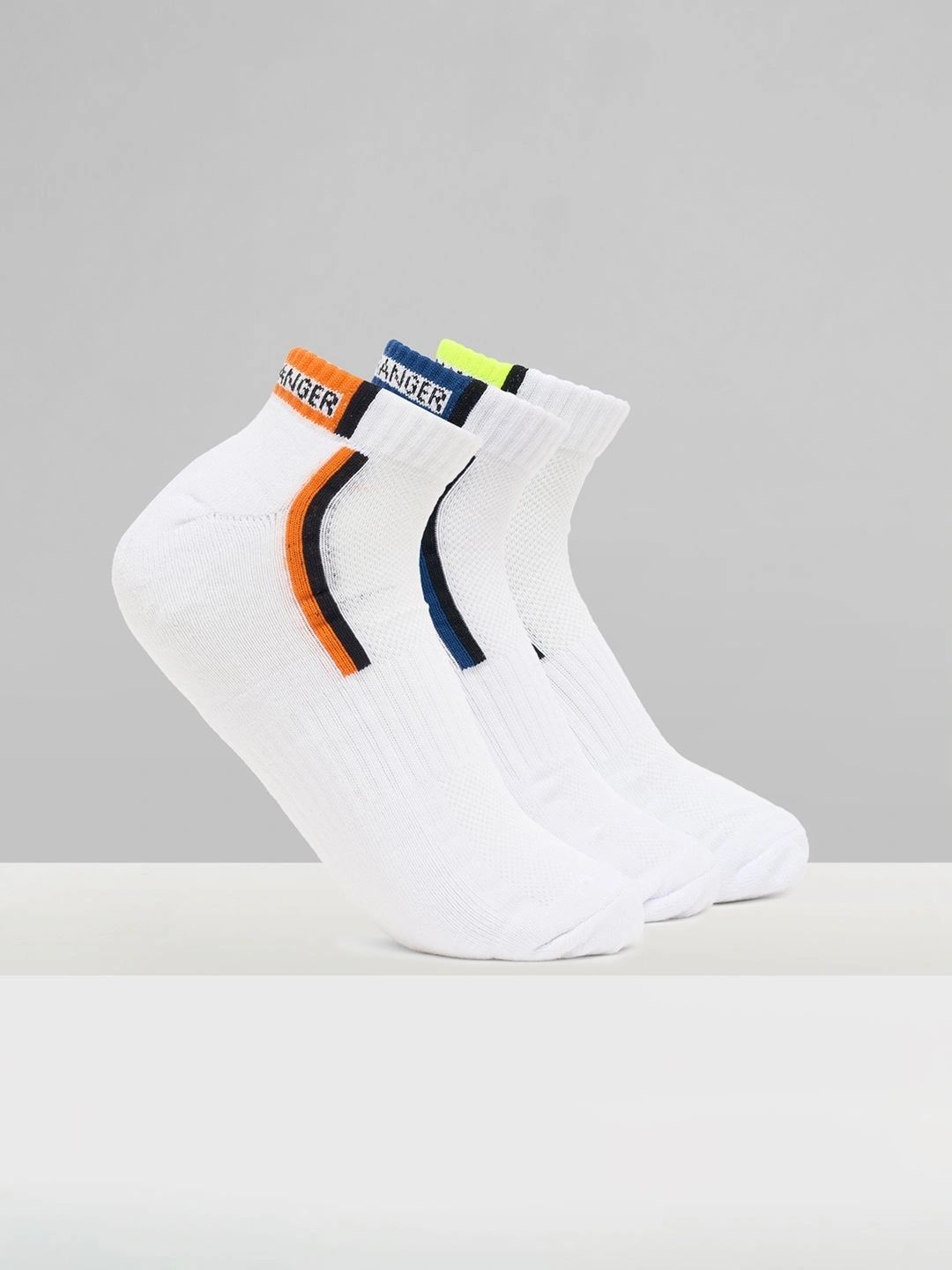 Urban Ranger by pantaloons Men Pack of 3 Cotton Blend Assorted Patterned Ankle Length Socks