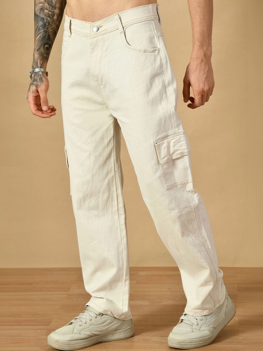 R.Code by The Roadster Life Co. Men Classic Relaxed Fit Mid-Rise Stretchable Jeans