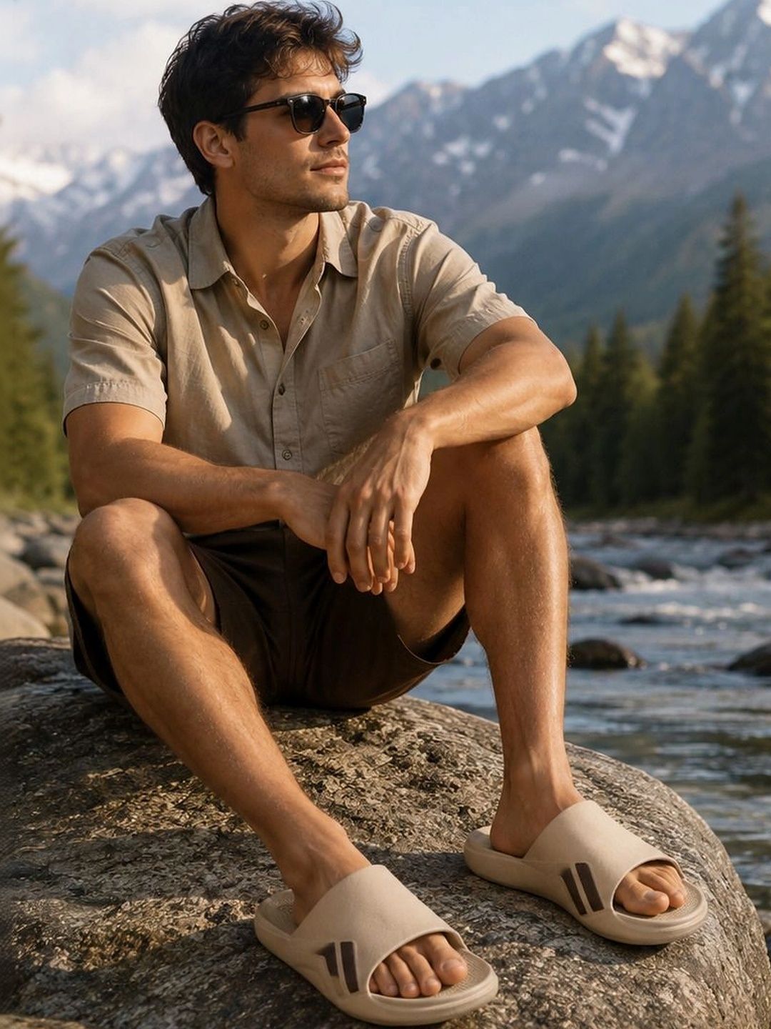 TRV Men Printed Sliders