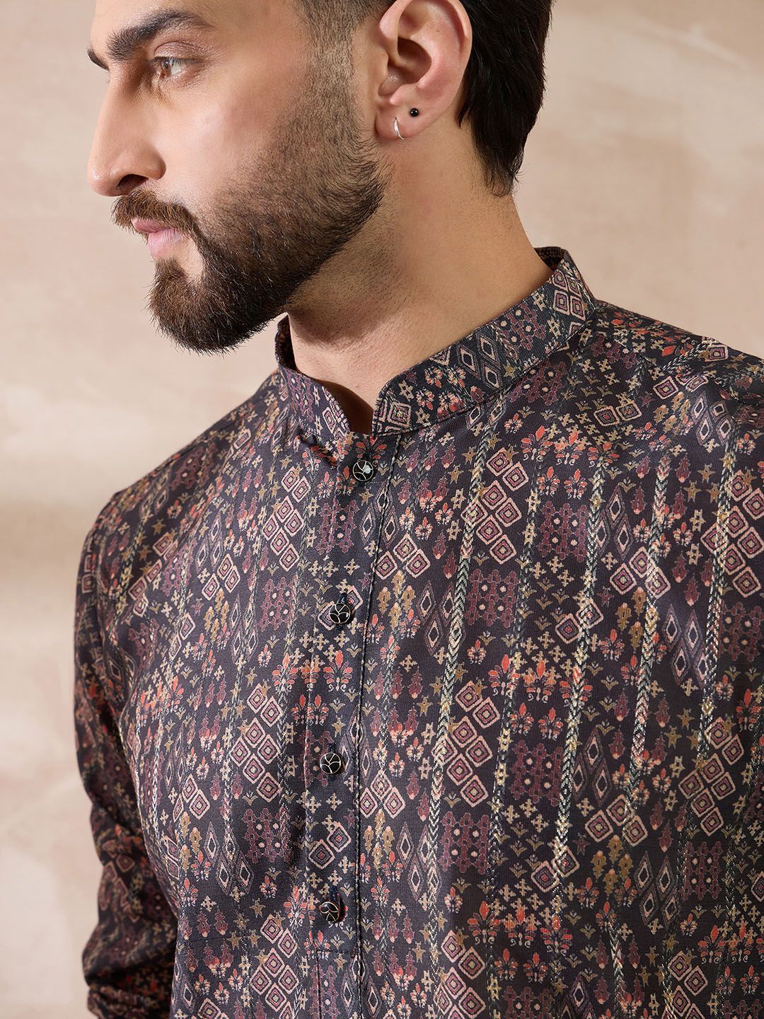 Ethnic Bay Men Ethnic Motifs Printed Summer Sheers Kurta
