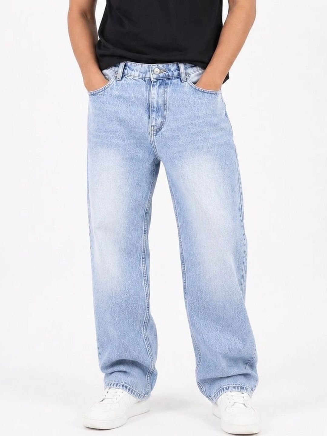 MQ Denim Men Straight Fit Mid-Rise Light Fade Jeans