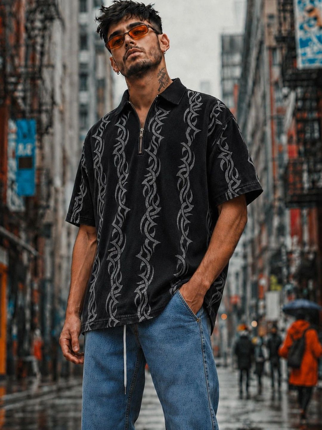 Force Men Printed Polo Collar T-shirt