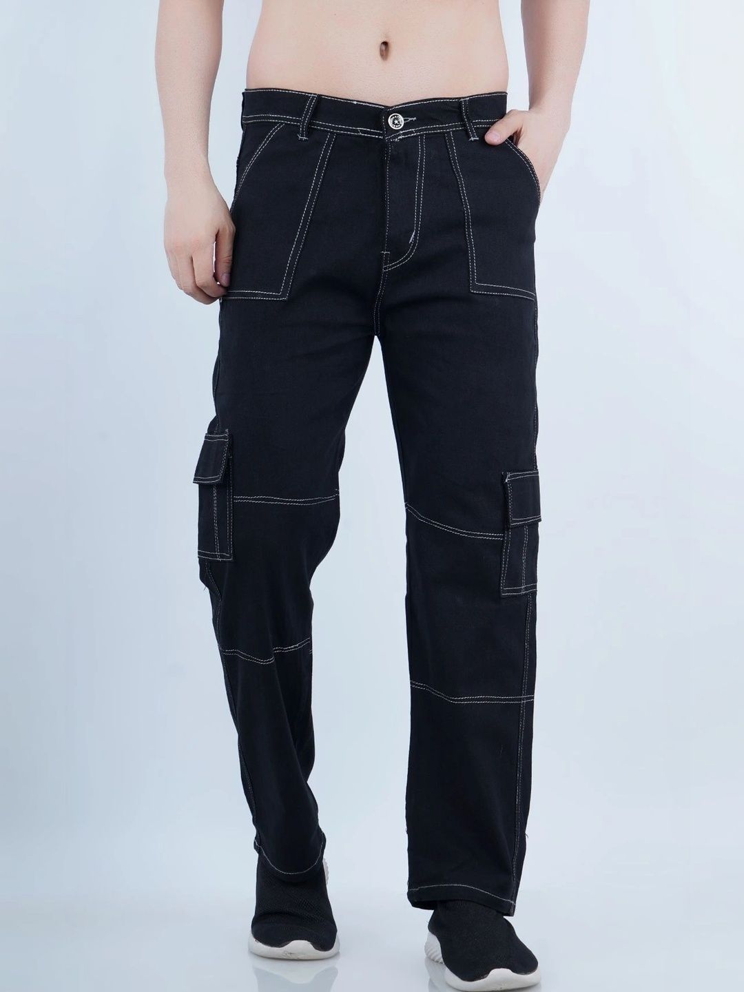 Metronaut Men Classic Relaxed Fit Mid-Rise Coated Stretchable Jeans
