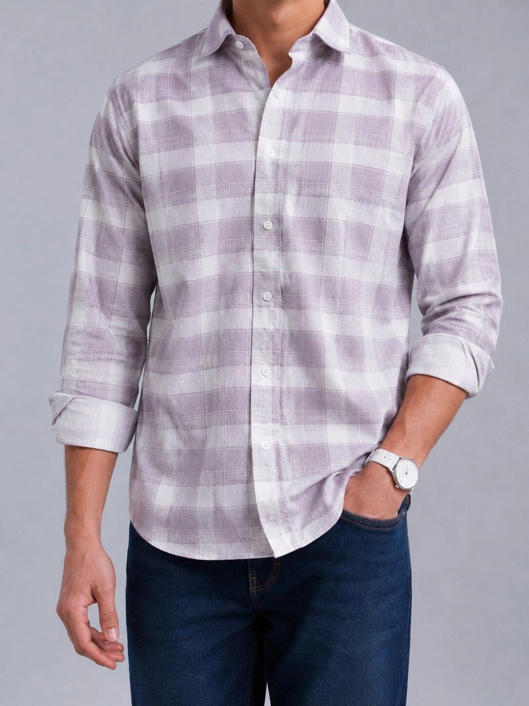 Vallengud Men Standard Checked Casual Shirt