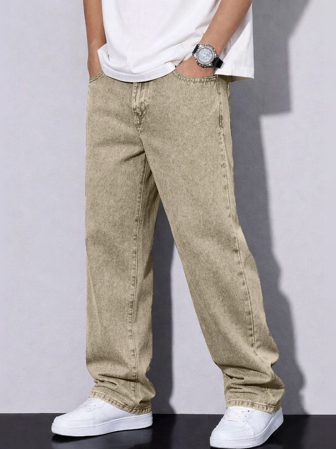 PLUS 91 Men Smart Straight Fit Mid-Rise Jeans