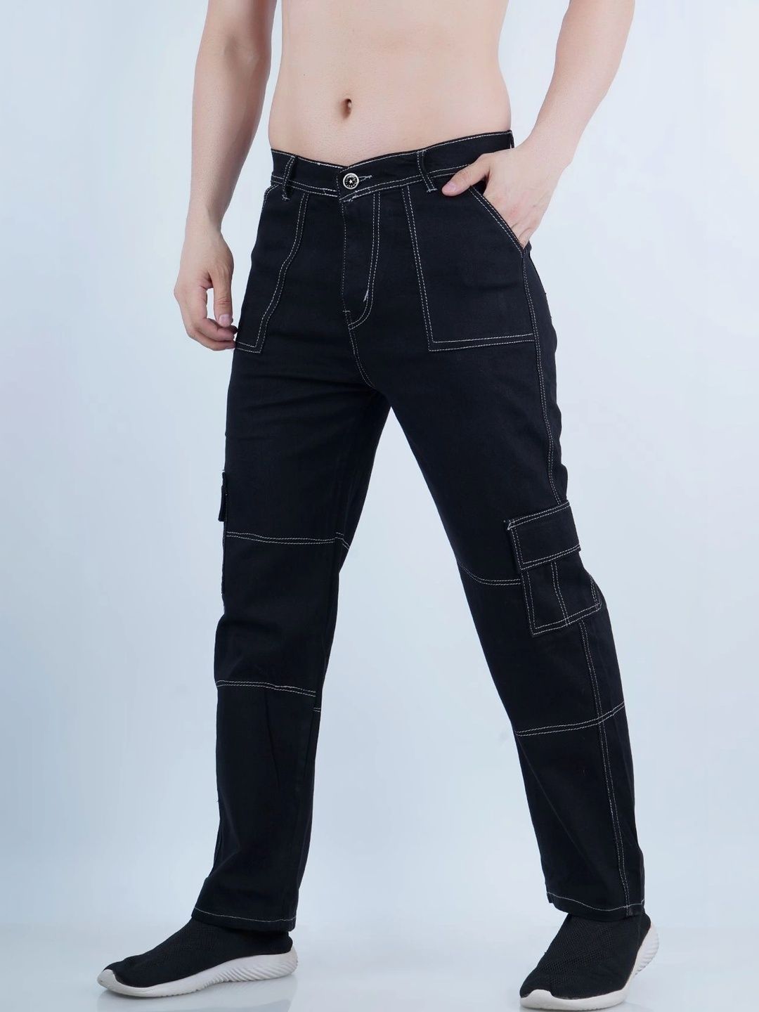 R.Code by The Roadster Life Co. Men Classic Relaxed Fit Mid-Rise Stretchable Jeans
