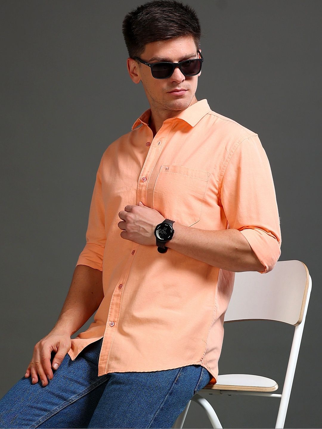 TOM MACKLER Men Classic Slim Fit Casual Shirt