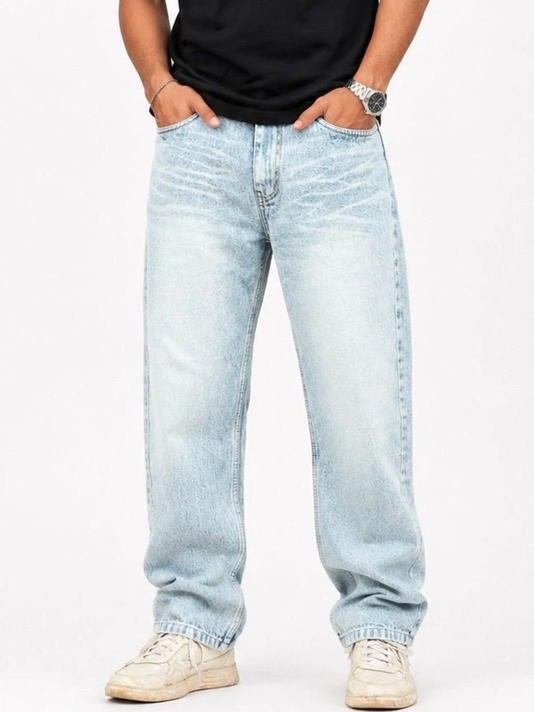 MQ Denim Men Straight Fit Mid-Rise Light Fade Jeans