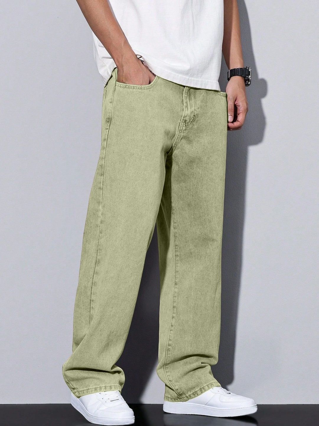 PLUS 91 Men Smart Straight Fit Mid-Rise Jeans
