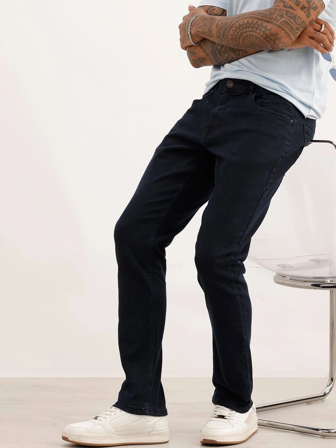 WROGN Men Slim Fit Mid-Rise Stretchable Jeans