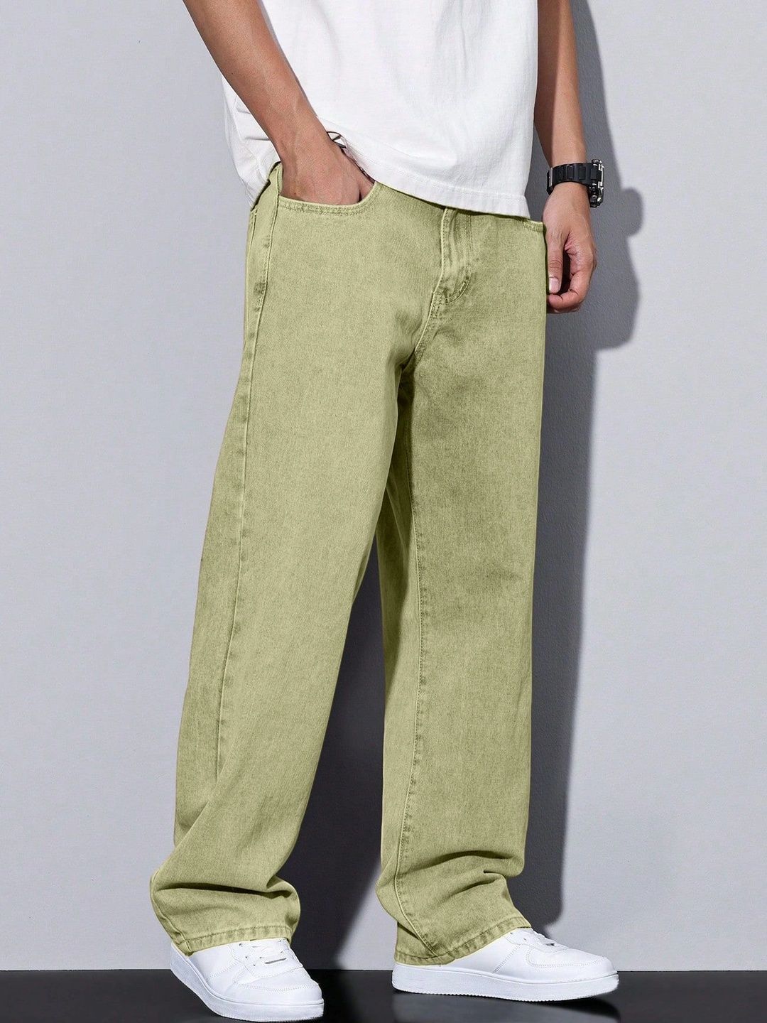 PLUS 91 Men Smart Straight Fit Mid-Rise Jeans