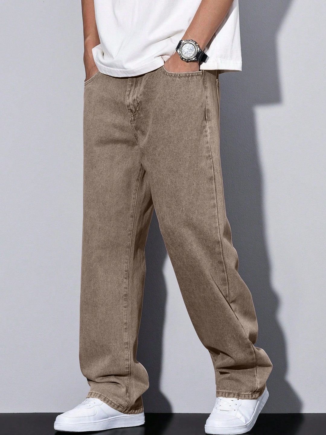 PLUS 91 Men Smart Straight Fit Mid-Rise Jeans