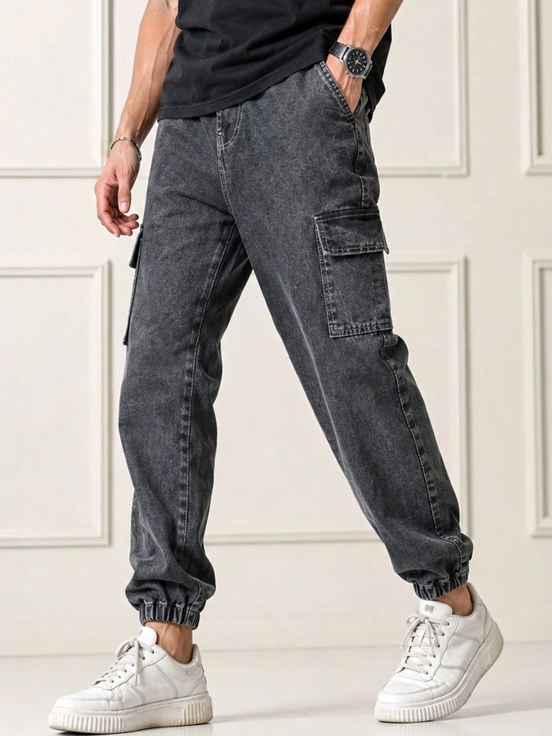styhub Men Relaxed Fit Mid-Rise Acid Wash Jeans