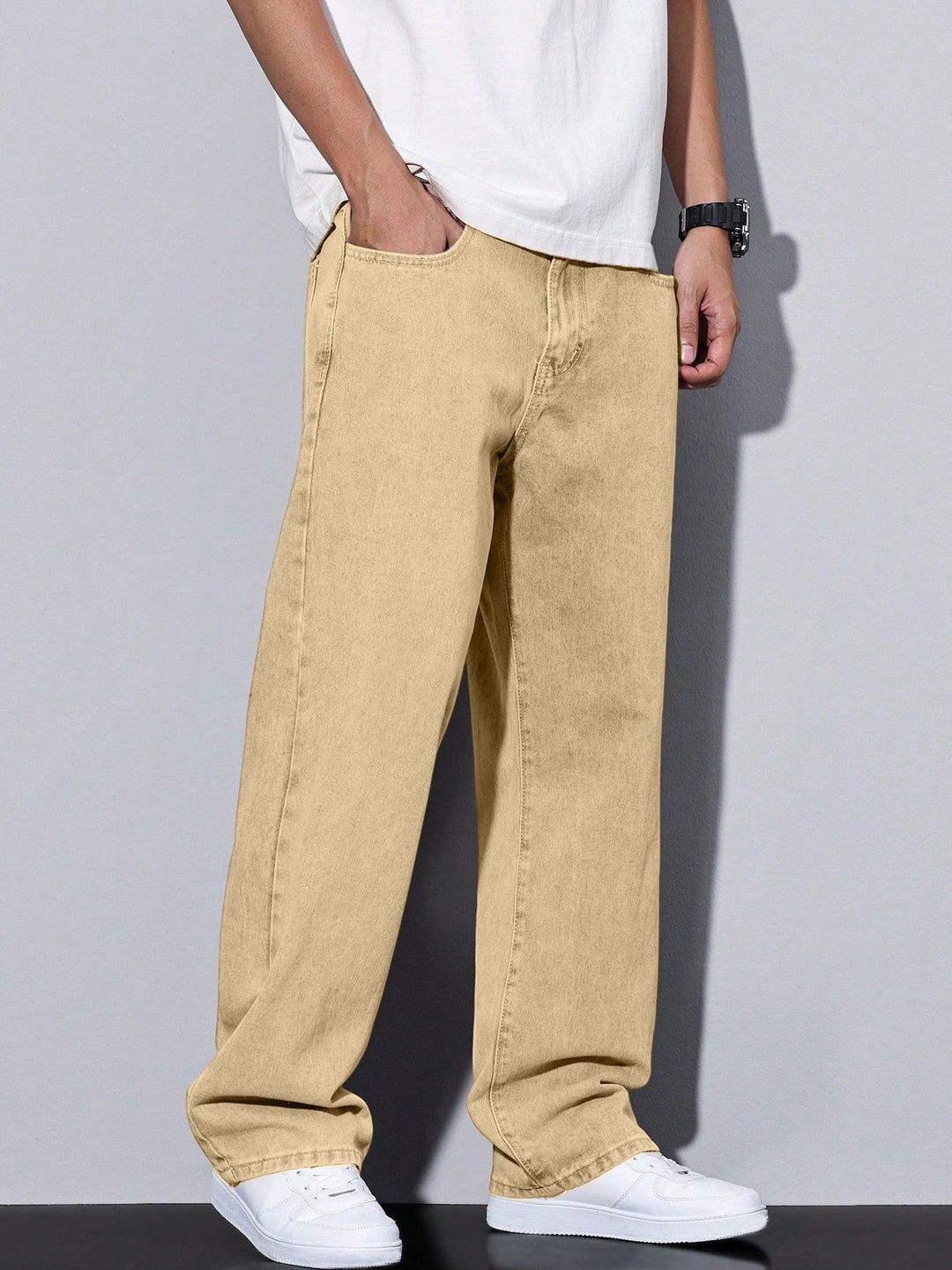 PLUS 91 Men Smart Straight Fit Mid-Rise Jeans