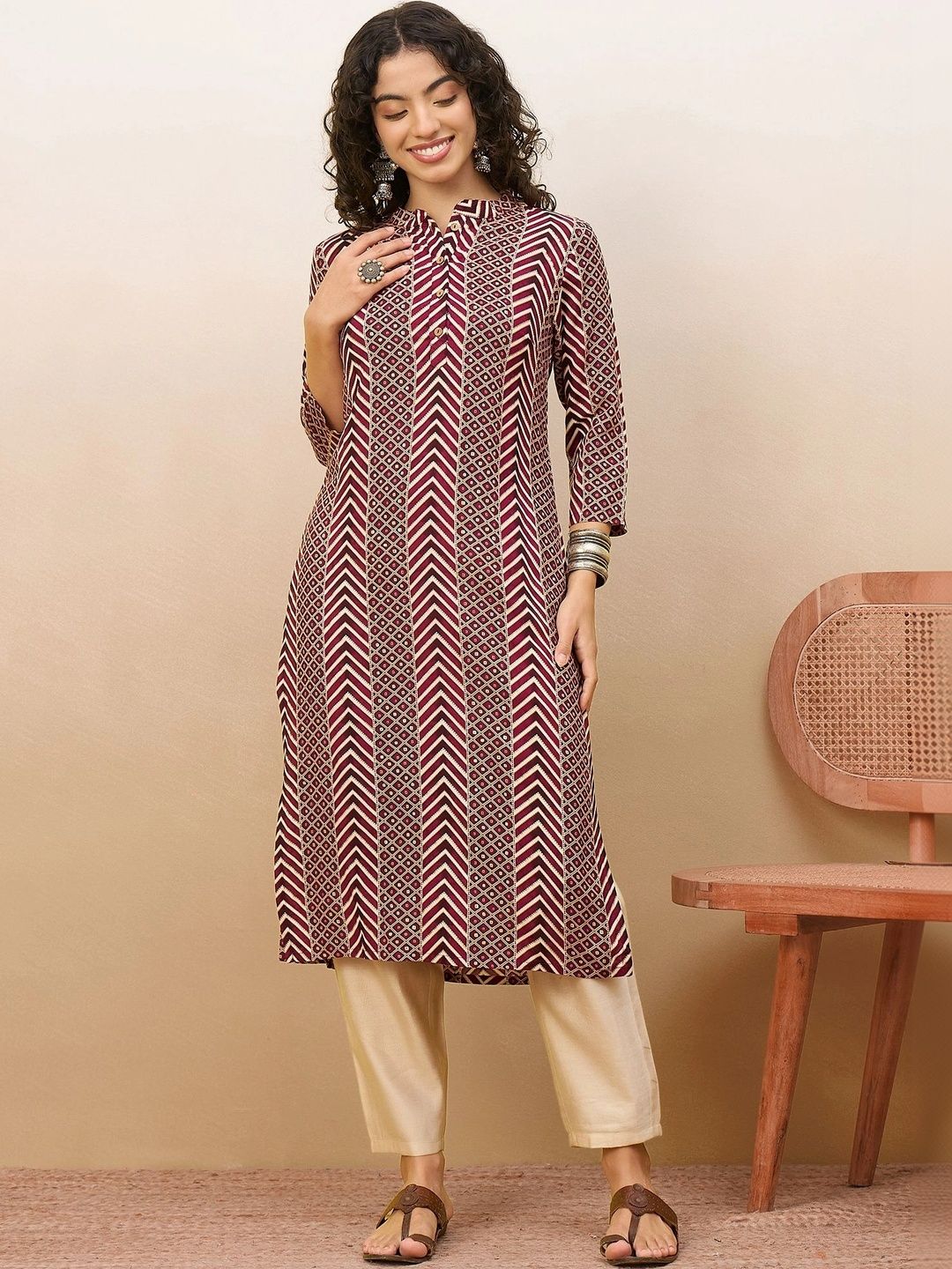 Anouk Women Geometric Printed Kurta