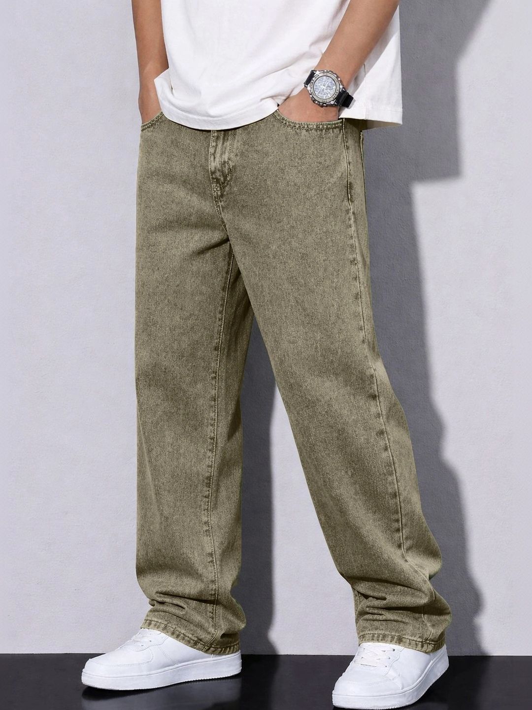 PLUS 91 Men Smart Straight Fit Mid-Rise Jeans