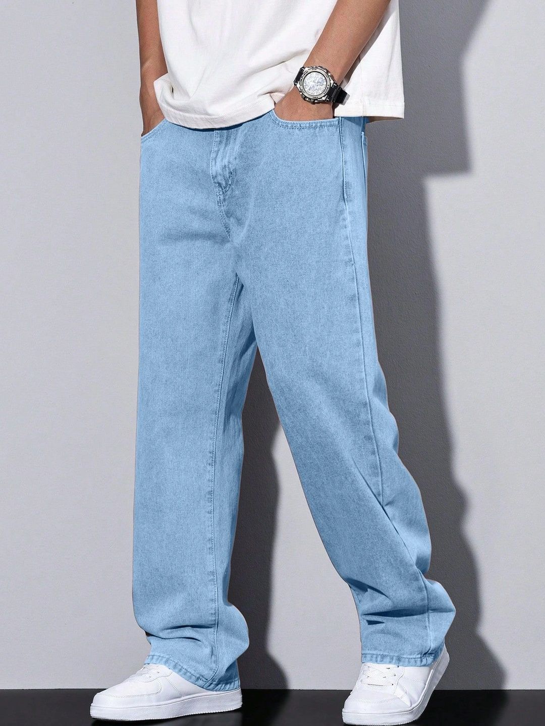 PLUS 91 Men Smart Straight Fit Mid-Rise Jeans