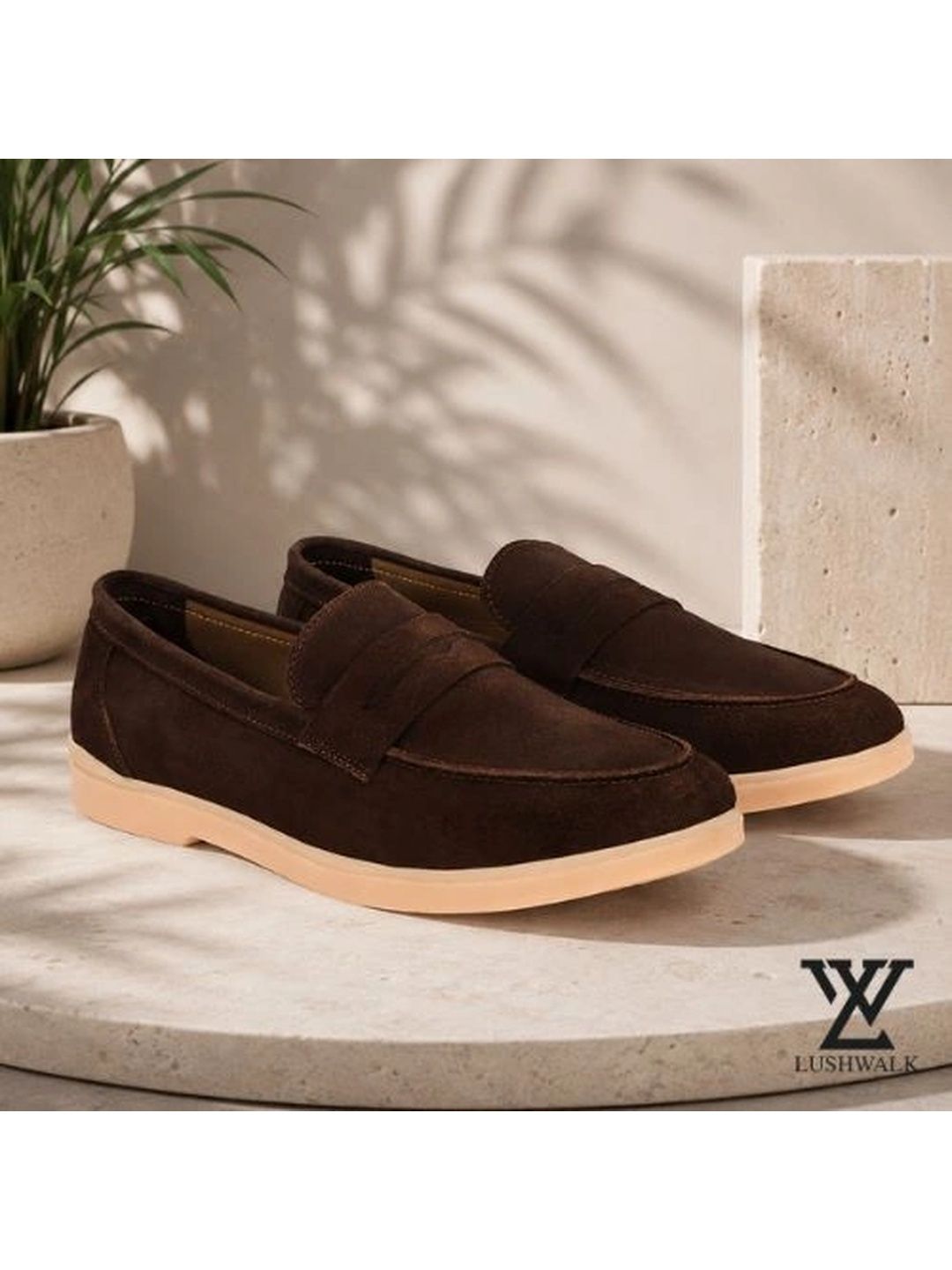 Lushwalk Men Leather Round-Toe Formal Shoes