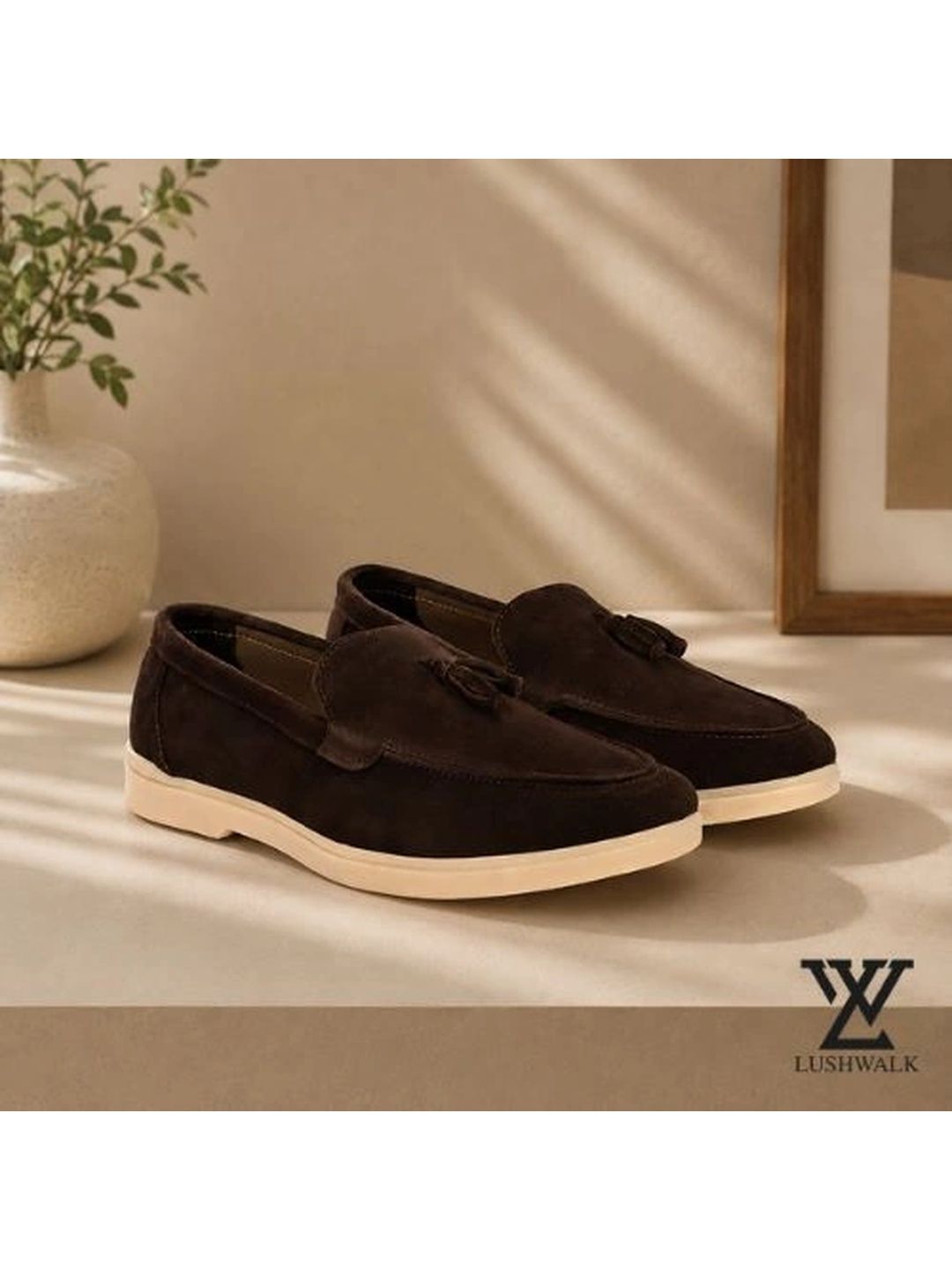 Lushwalk Men Leather Round-Toe Formal Shoes