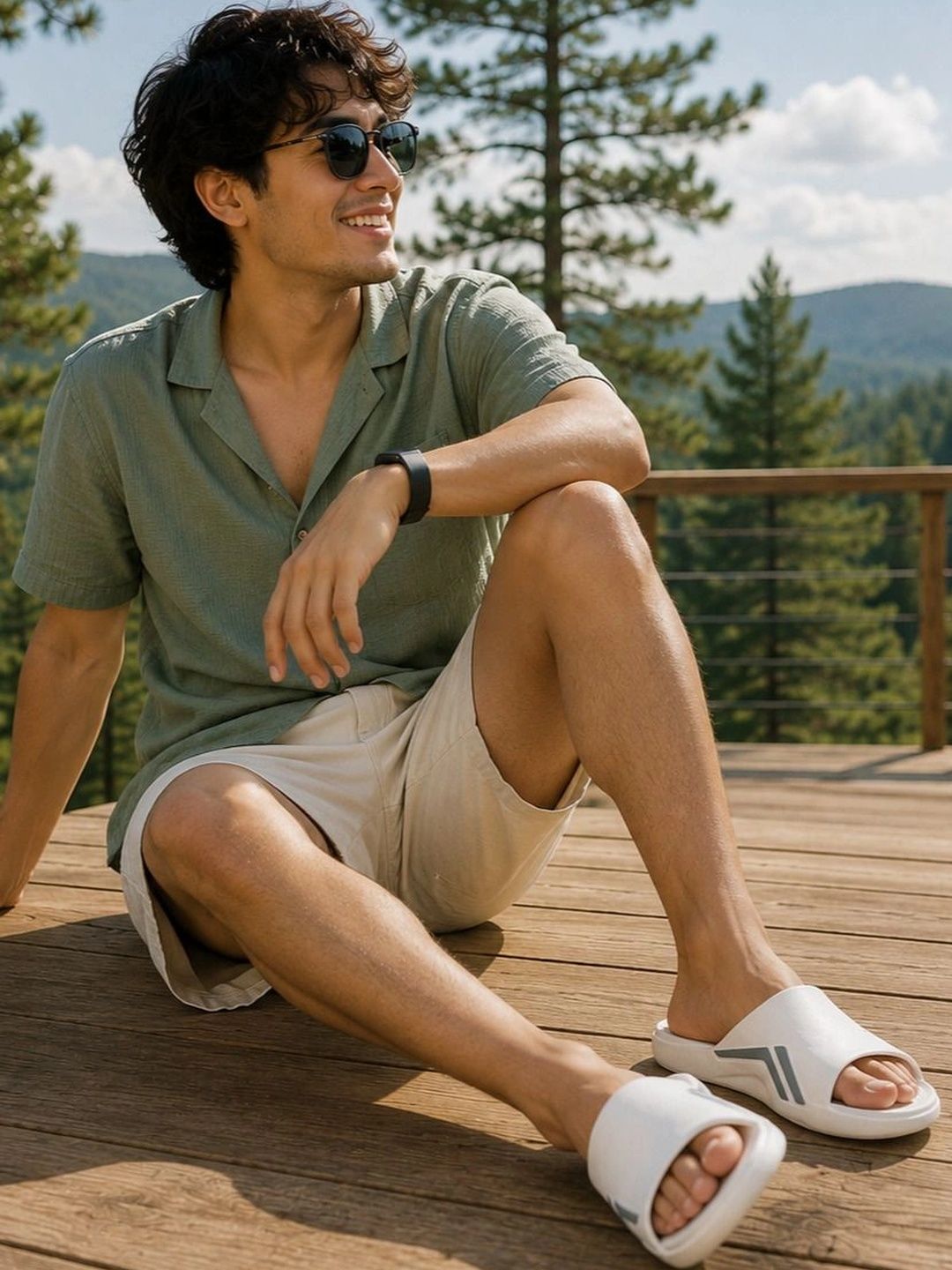 TRV Men Printed Sliders