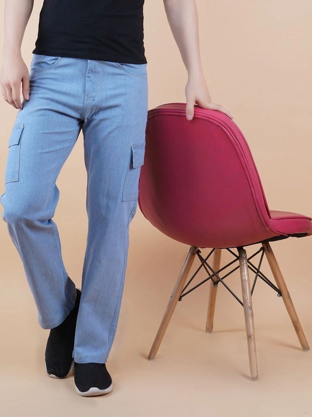R.Code by The Roadster Life Co. Men Classic Regular Fit Mid-Rise Coated Stretchable Jeans