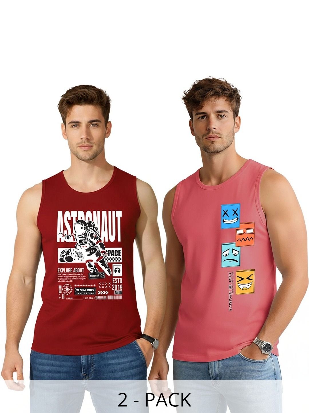 SLOWLORIS Men 2 Printed T-shirt