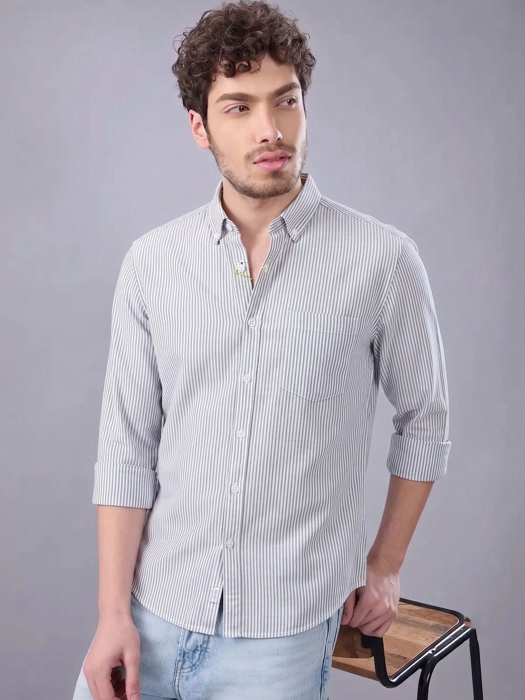R.Code by The Roadster Life Co. R.Code by The Roadster  Men Life Co. Men Standard Striped Casual Shirt