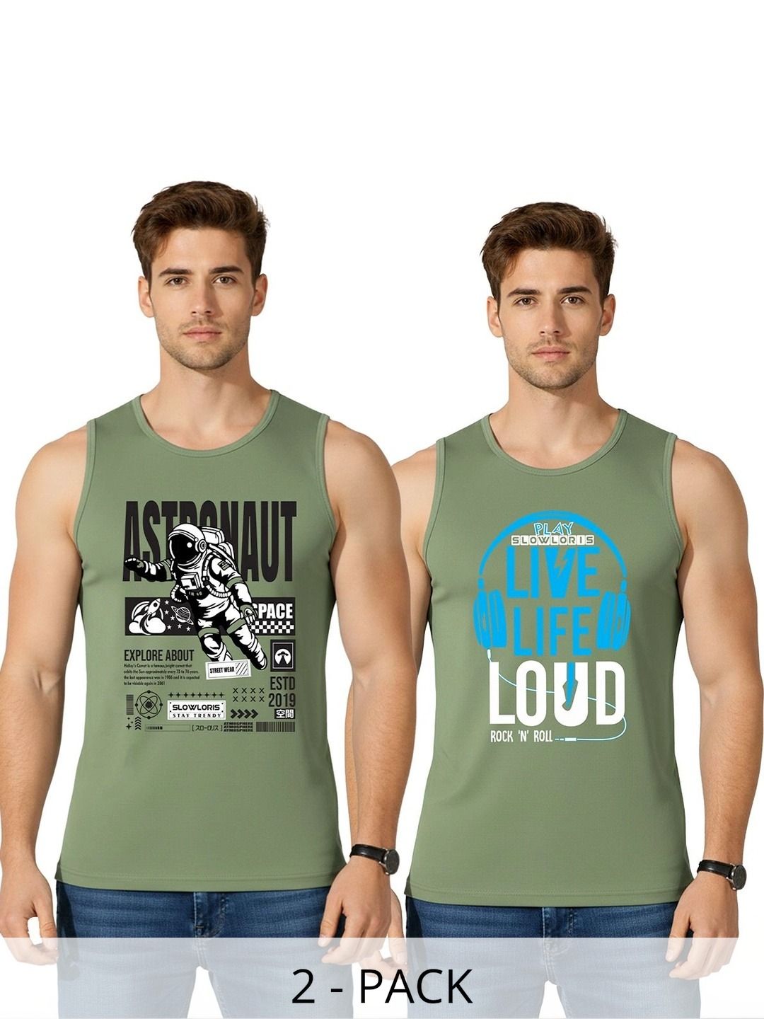 SLOWLORIS Men 2 Printed T-shirt