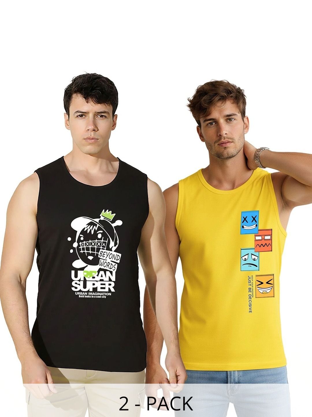 CRYPTIC Men 2pcs Cotton Printed T-shirt