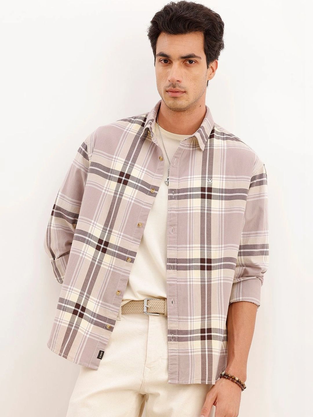 WROGN Men Comfort Checked Casual Shirt