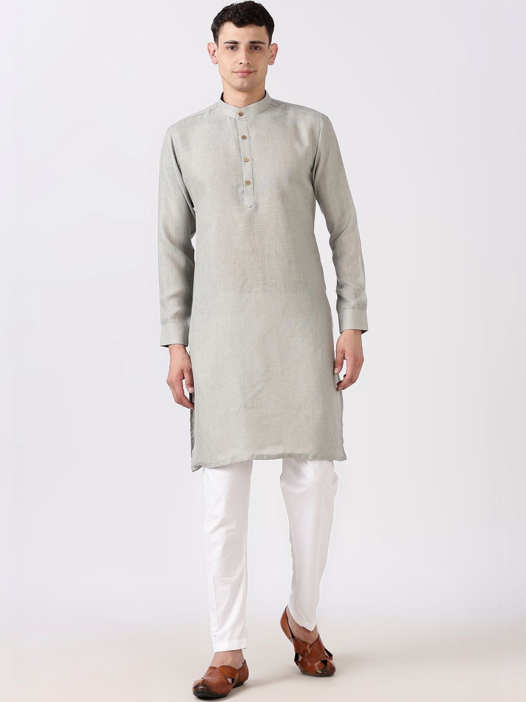 Anouk Men Cotton Linen Long Kurta