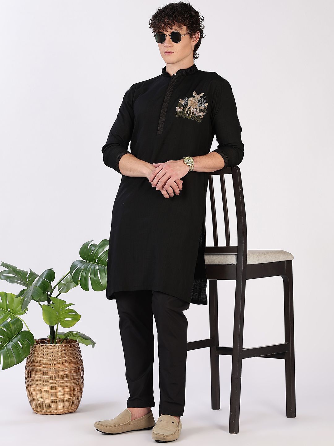 Anouk Men Embroidered Ethnic Kurta