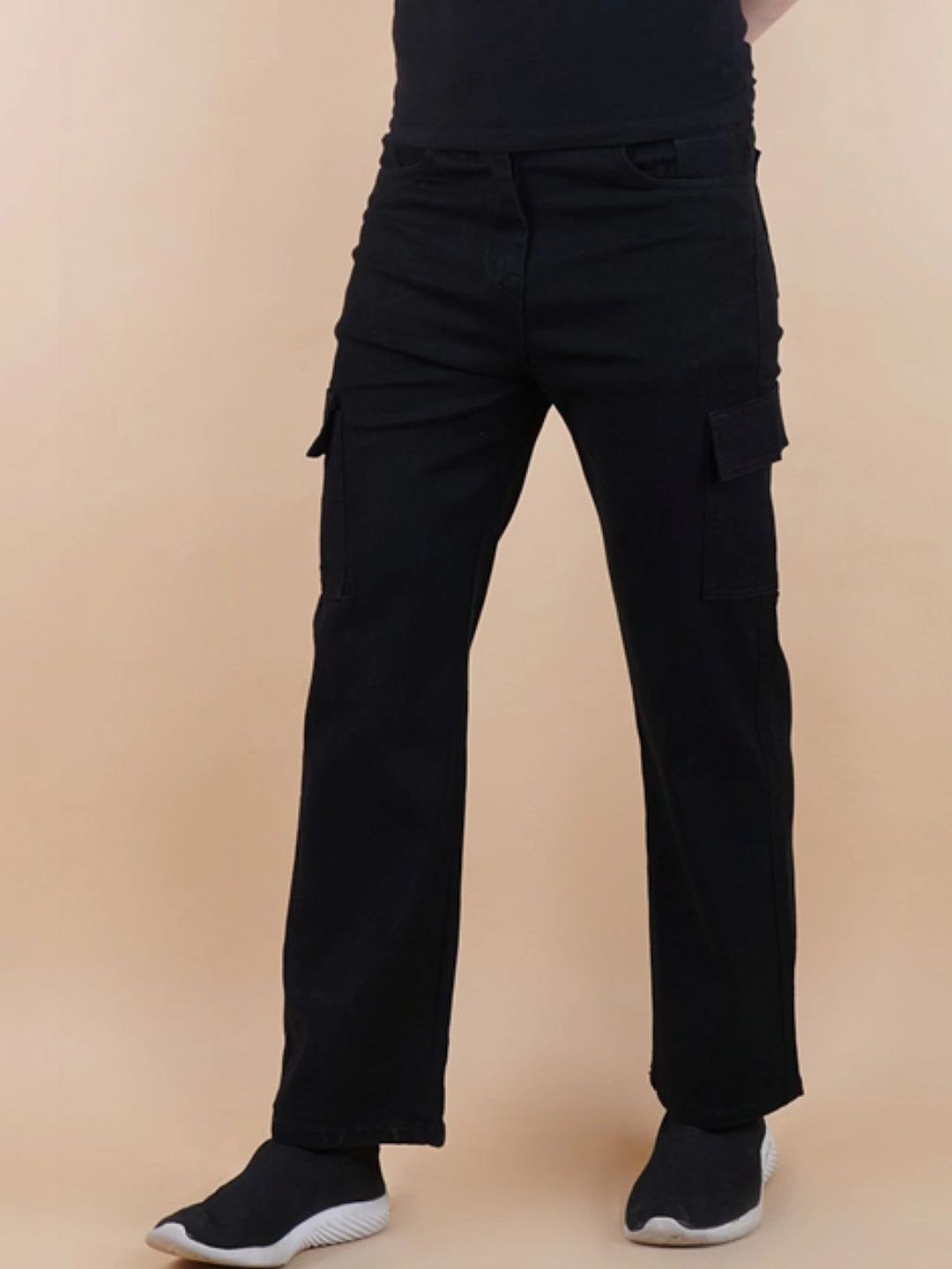R.Code by The Roadster Life Co. Classic Regular Fit Mid-Rise Stretchable Denim Cargo Jeans