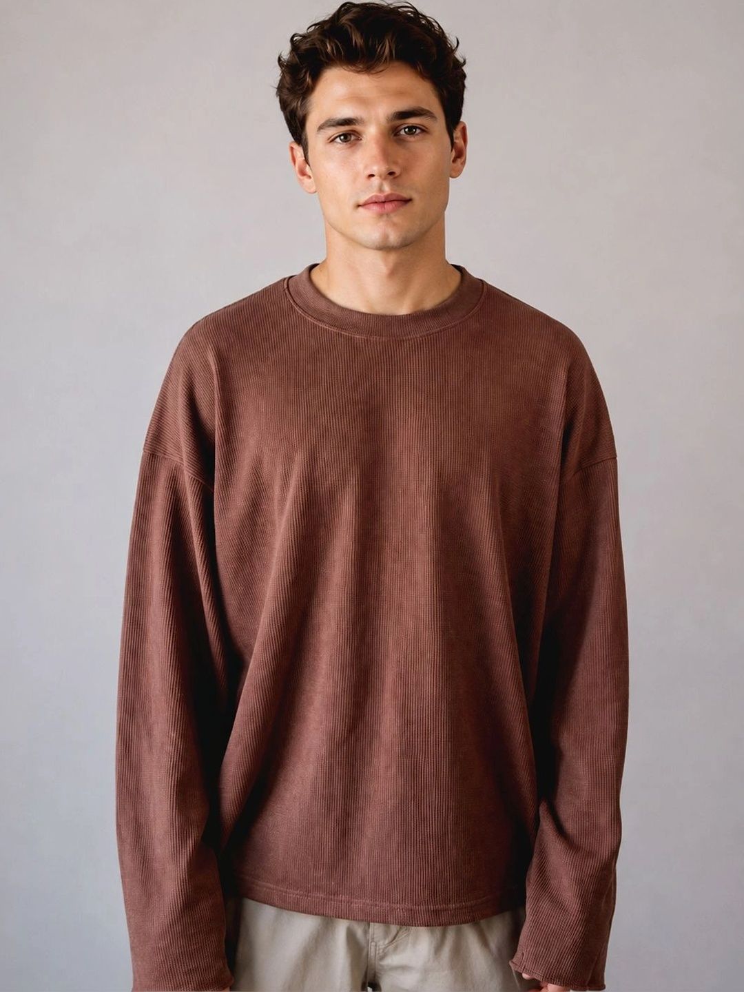 BRAHMOR Men Drop-Shoulder Sleeves Boxy T-shirt