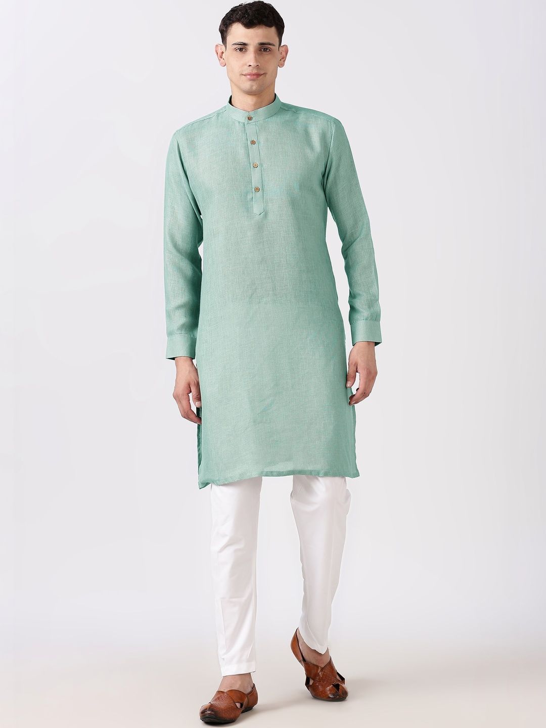 Anouk Men Cotton Linen Long Kurta