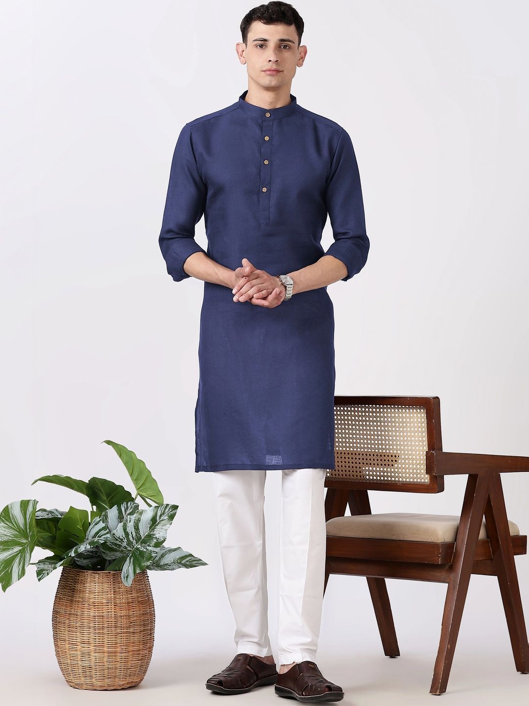 Anouk Men Cotton Linen Kurta