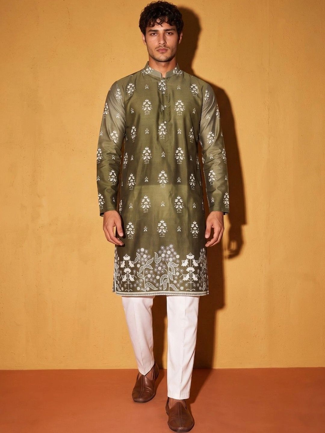 DRIP CHOWK Men Floral Printed Floral Kurta