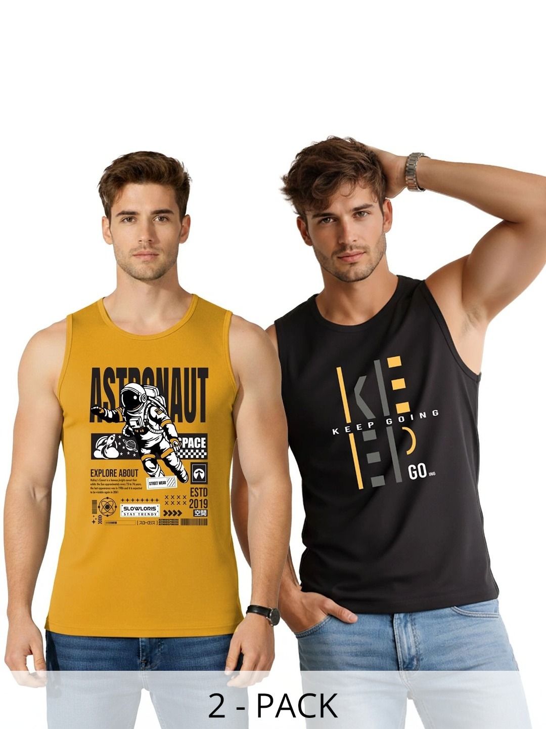 SLOWLORIS Men 2 Printed T-shirt