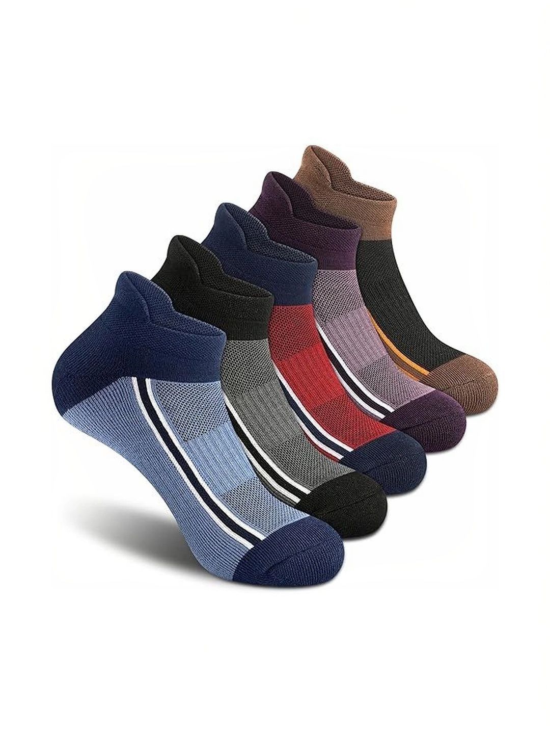 Moda Rapido Men Pack of 5 Cotton Blend Patterned Ankle Length Socks
