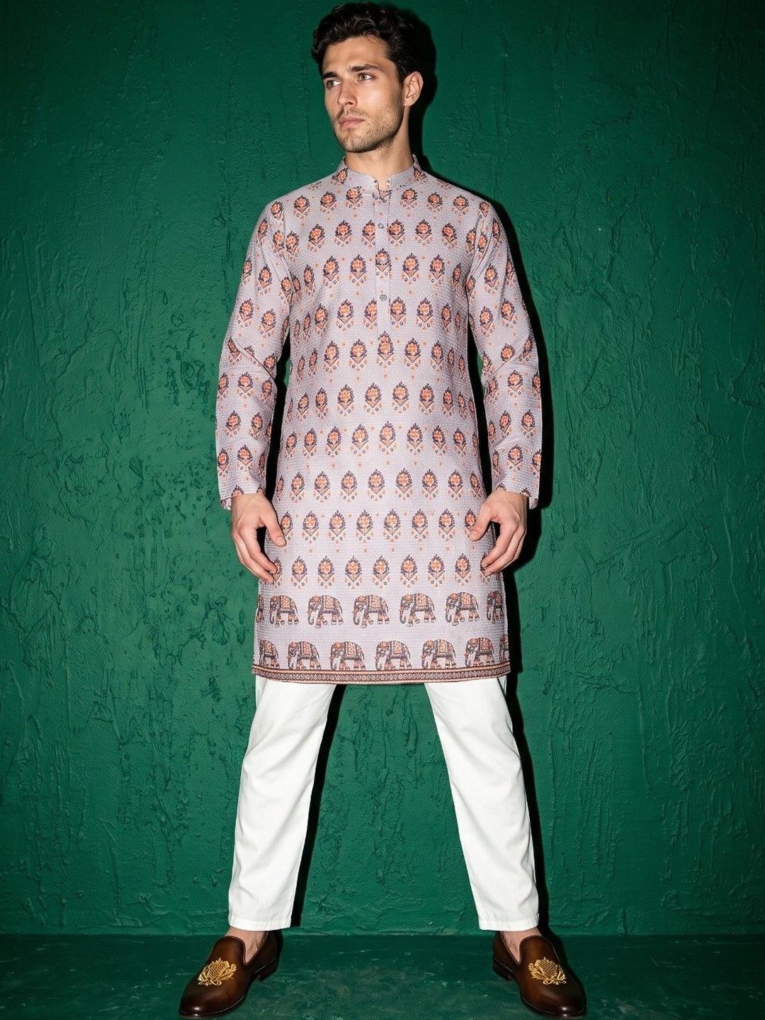 DRIP CHOWK Men Ethnic Motifs Printed Indie Prints Kurta